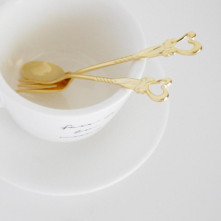 カトラリー各2本セット ロゼットリボン コーヒースプーン ヒメフォーク