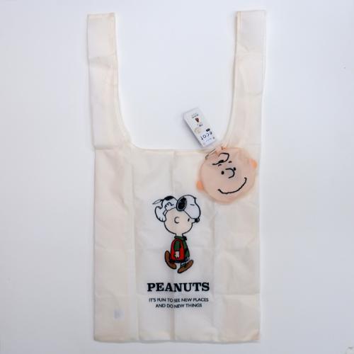 メール便可 Peanutsショッピングバッグ ポケッタブルエコバッグ スヌーピー チャーリー ブラウン Sno223 ペチカ雑貨店 通販 Yahoo ショッピング