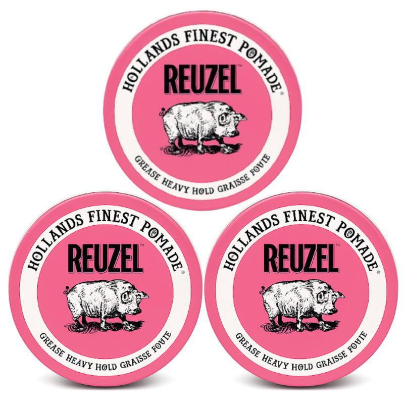 REUZEL ルーゾーポマード グリース ヘビーホールド ピンク 95g×3点