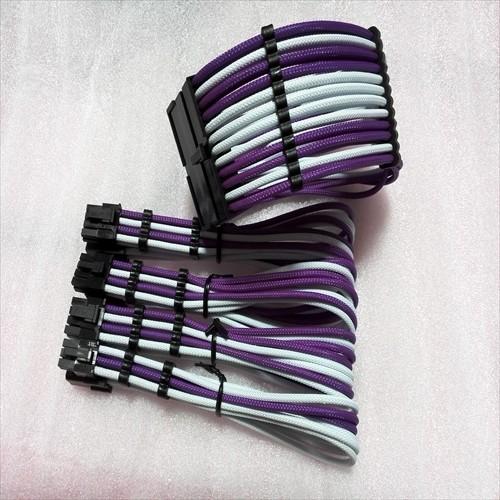 Pc電源ユニット延長スリーブケーブルセット スリーブガイド付き 白紫 White Purple Psu Orgcable Wp Pecolife 通販 Yahoo ショッピング