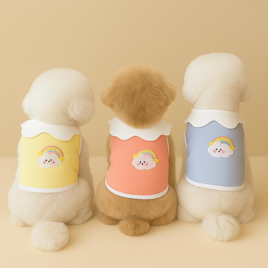 犬服 春夏 ショート丈Tシャツ ブラウス パンツカット 韓国テイスト 袖