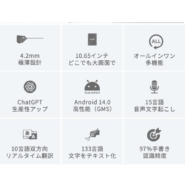 canonキャノン iFLYTEK Eインクタブレット AINote2 録音 文字起こし 手書き 要約 翻訳 ノート作成 会議議事録 取材記録 ドラフト作成 デジタル読書 お絵かき