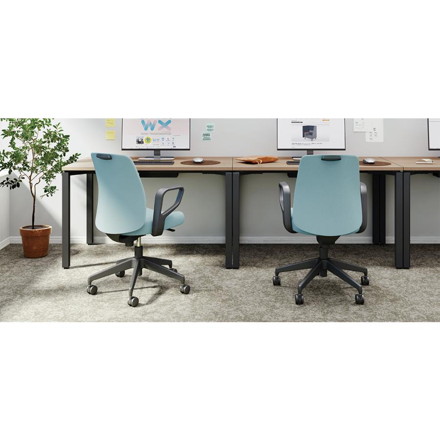 エルア Elua C02-F151CW-BK ハイタイプ 布 サークル肘 ナイロンキャスター オフィス 【満載】 会社 事務所