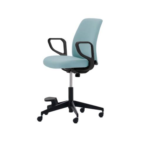 エルア Elua C02-F151CW-BK ハイタイプ 布 サークル肘 ナイロンキャスター オフィス 【満載】 会社 事務所