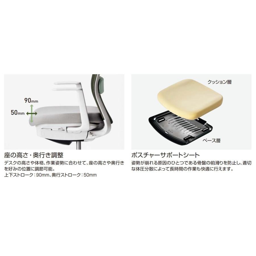 限定！【配送のみ・お客様組立】 コクヨ モネット C03-B113U-BE2E2E21 ショルダーサポート付 ランバーサポート有 L肘  ポリウレタンキャスタ