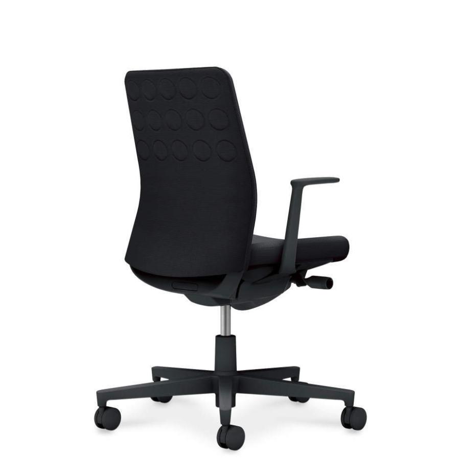 【配送のみ・お客様組立】 コクヨ モネット C03-B210U-BB6B6X1 L型肘 脚ブラック 本体色ブラック ポリウレタン巻きキャスターの画像