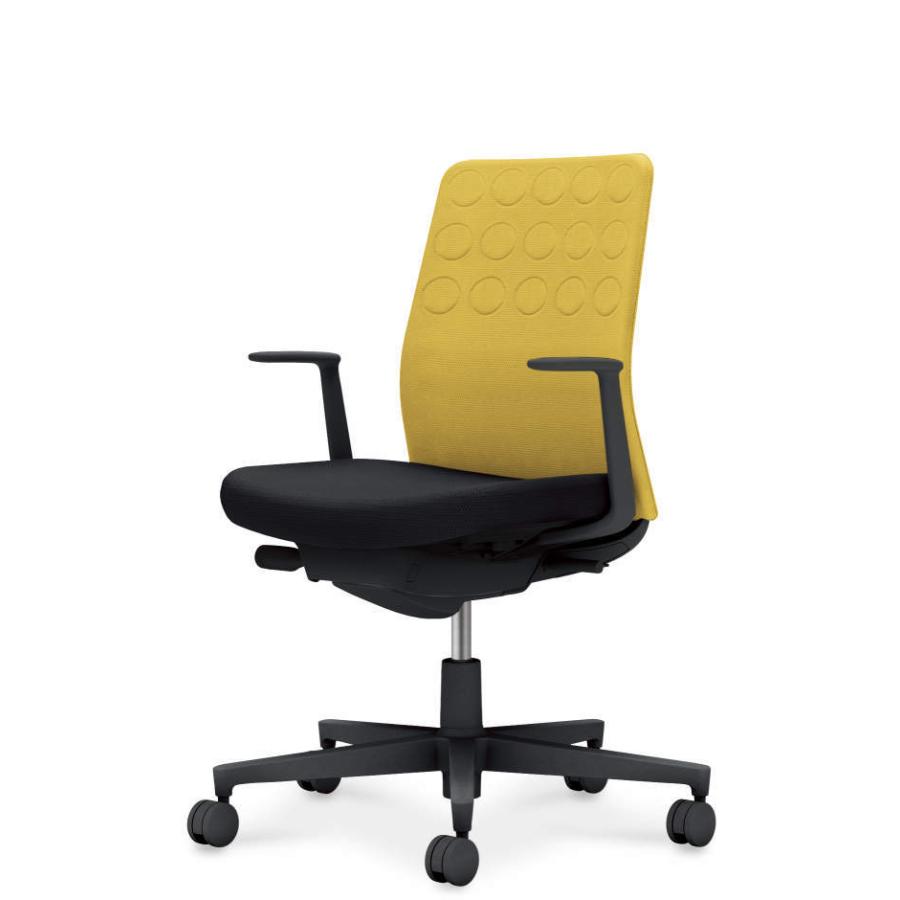 コクヨ モネット C03-B210W-BB61SX1 L型肘 脚ブラック 本体色ブラック 座ブラック ナイロンキャスター