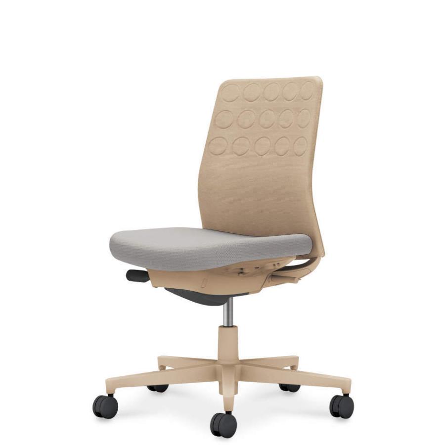 コクヨ モネット C03-Z200W-ZE21KX1 肘なし 背クッションタイプ 座色選択タイプ 脚ベージュ 本体色ベージュ 背ベージュ 座ライトグレー ナイロンキャスター