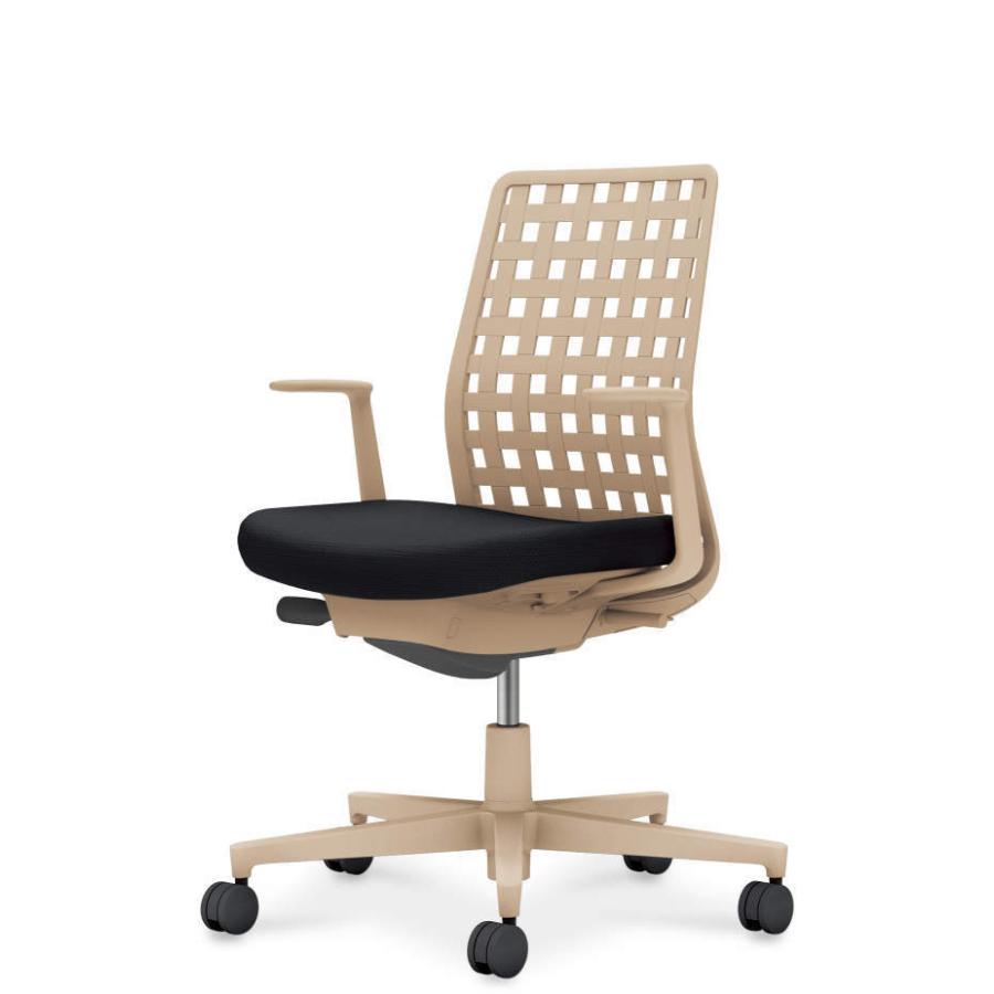 コクヨ モネット 背樹脂シェルタイプ C03-Z310W-ZB61KX1 L型肘 本体色ベージュ 脚ベージュ 背ベージュ ナイロンキャスター