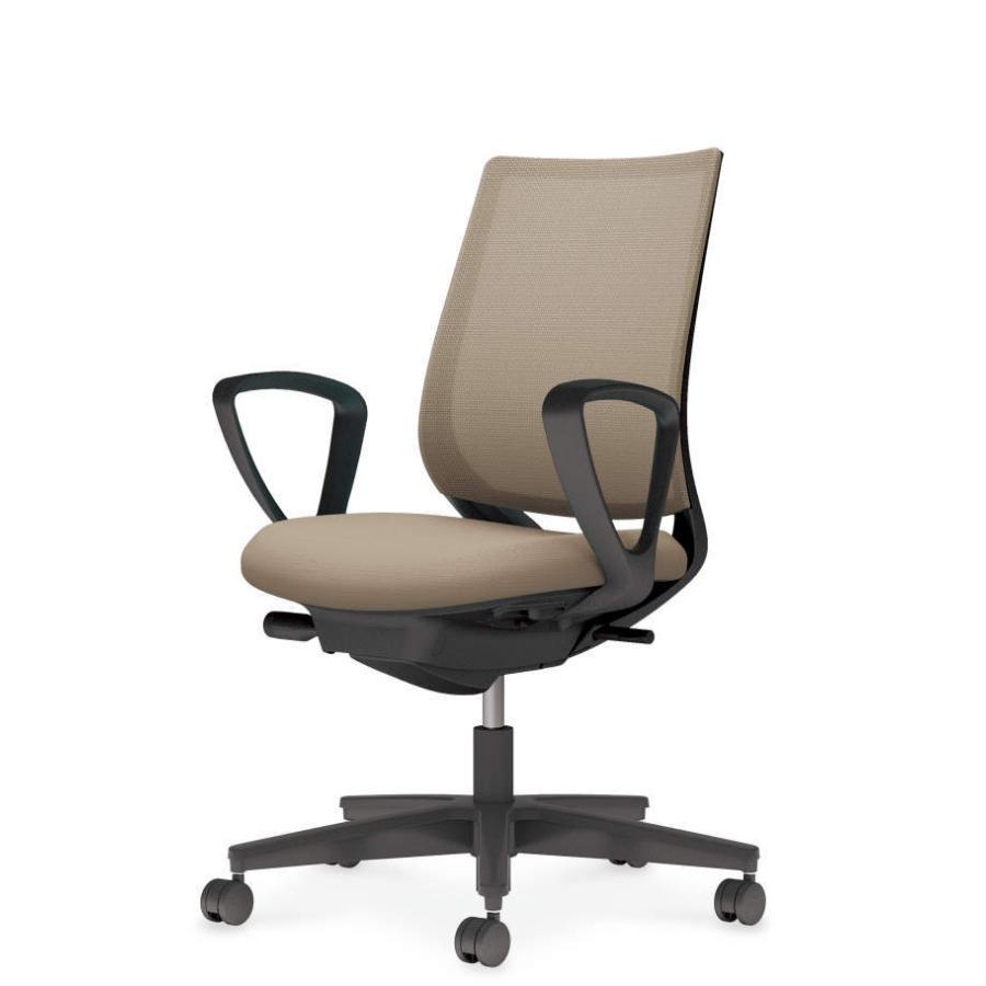 コクヨ ミトラ2 C04-B150MU-BKYKYK1 サークル肘 ランバーサポート無 背・座ソフトベージュ 本体色（黒） 樹脂脚(黒) メッシュタイプ ウレタン脚 組立・設置込