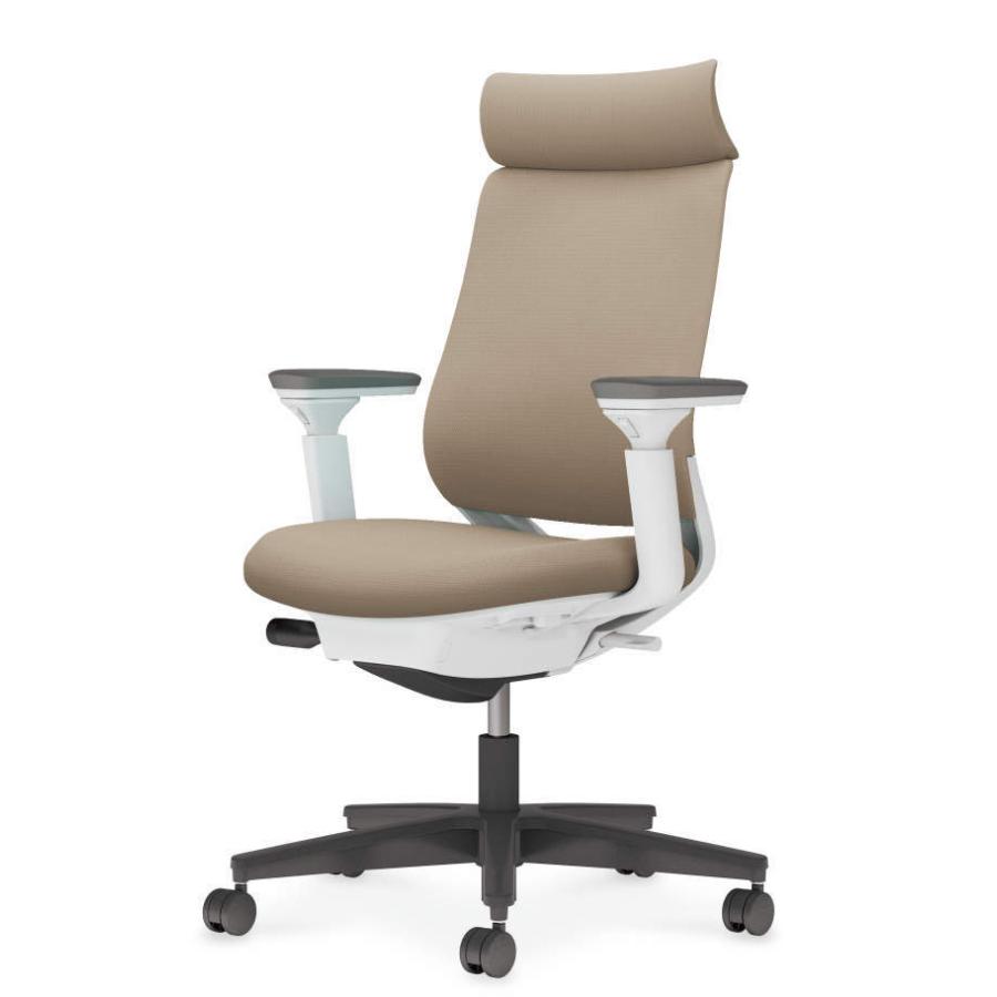 コクヨ ミトラ2 C04-B330CU-E1YKYK1 可動肘 ランバーサポート無 背・座ソフトベージュ 本体色（白） 樹脂脚(黒) ファブリックタイプ ウレタン脚 設置込