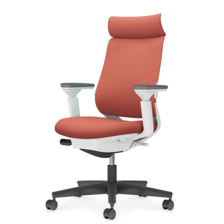 コクヨ ミトラ2 C04-B332CU-E10T0T1 可動肘 ランバーサポート有 背・座ソフトテラコッタ 本体色（白） 樹脂脚(黒) ファブリックタイプ ウレタン脚 設置込(30349円)