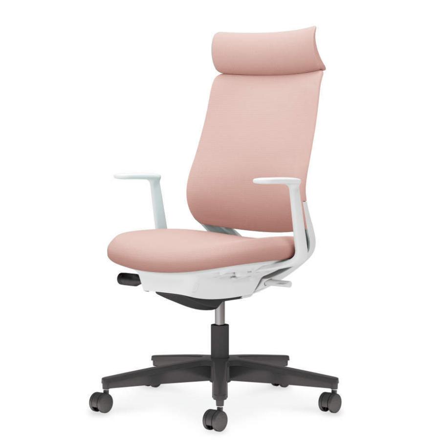 コクヨ ミトラ2 C04-B390CU-E19G9G1 L型肘 ランバーサポート無 背・座アッシュピンク 本体色（白） 樹脂脚(黒) ファブリックタイプ ウレタン脚 設置込