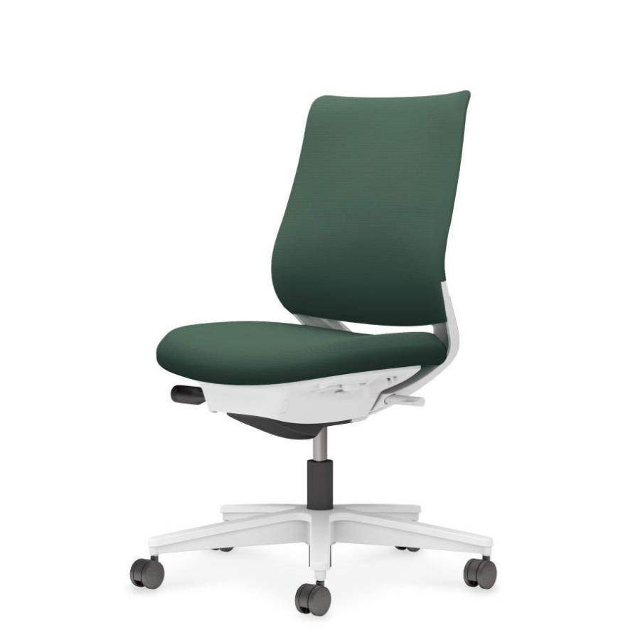 コクヨ ミトラ2 C04-W100CW-E1Q6Q61 肘なし ランバーサポート無 背・座ディープグリーン 本体色（白） 樹脂脚(白) ファブリックタイプ ナイロン脚 設置込