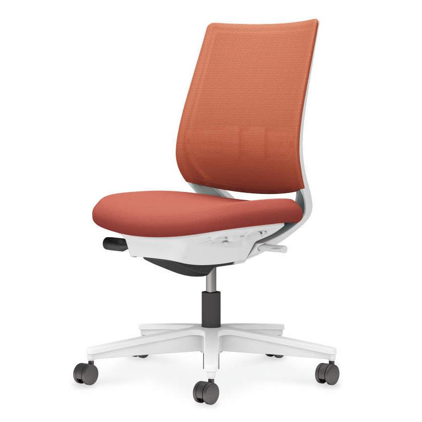 コクヨ ミトラ2 C04-W102MW-E10T0T1 肘なし ランバーサポート有 背・座ソフトテラコッタ 本体色（白） 樹脂脚(白) メッシュタイプ ナイロン脚 組立・設置込