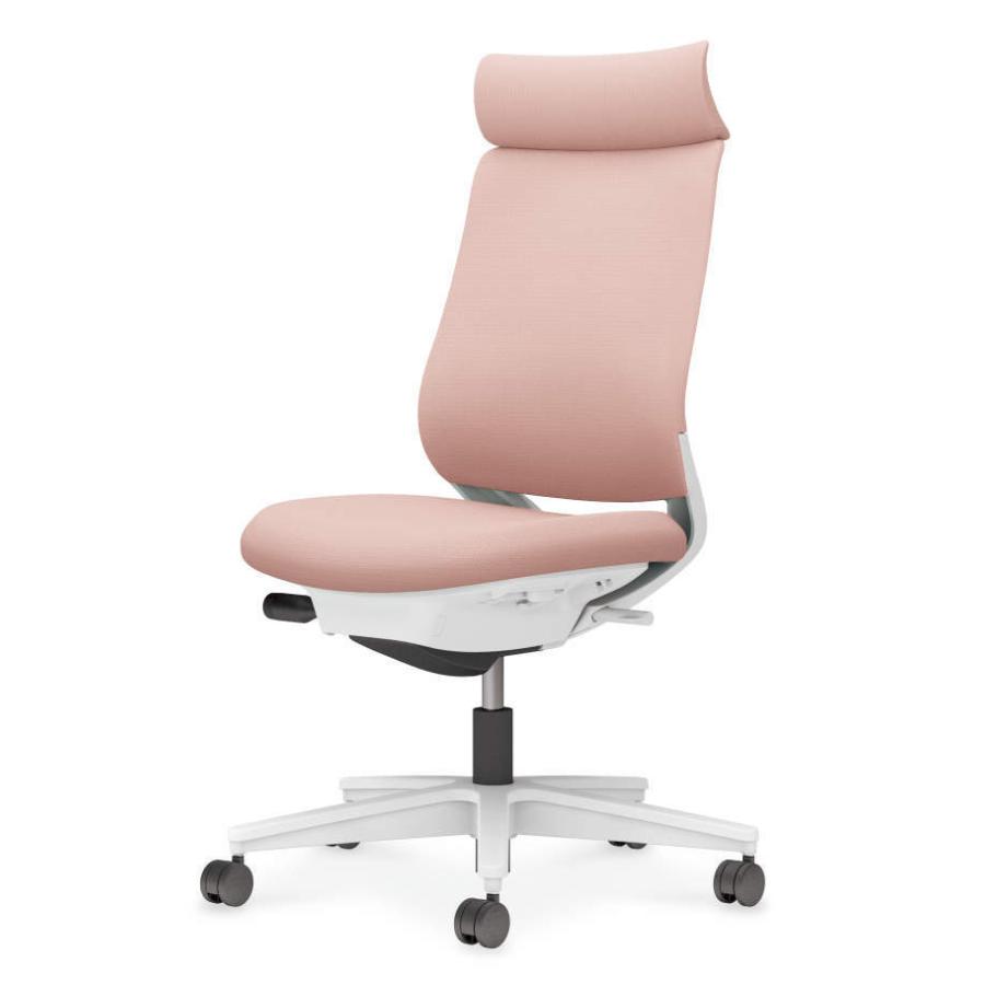コクヨ ミトラ2 C04-W300CW-E19G9G1 肘なし ランバーサポート無 背・座アッシュピンク 本体色（白） 樹脂脚(白) ファブリックタイプ ナイロン脚 設置込