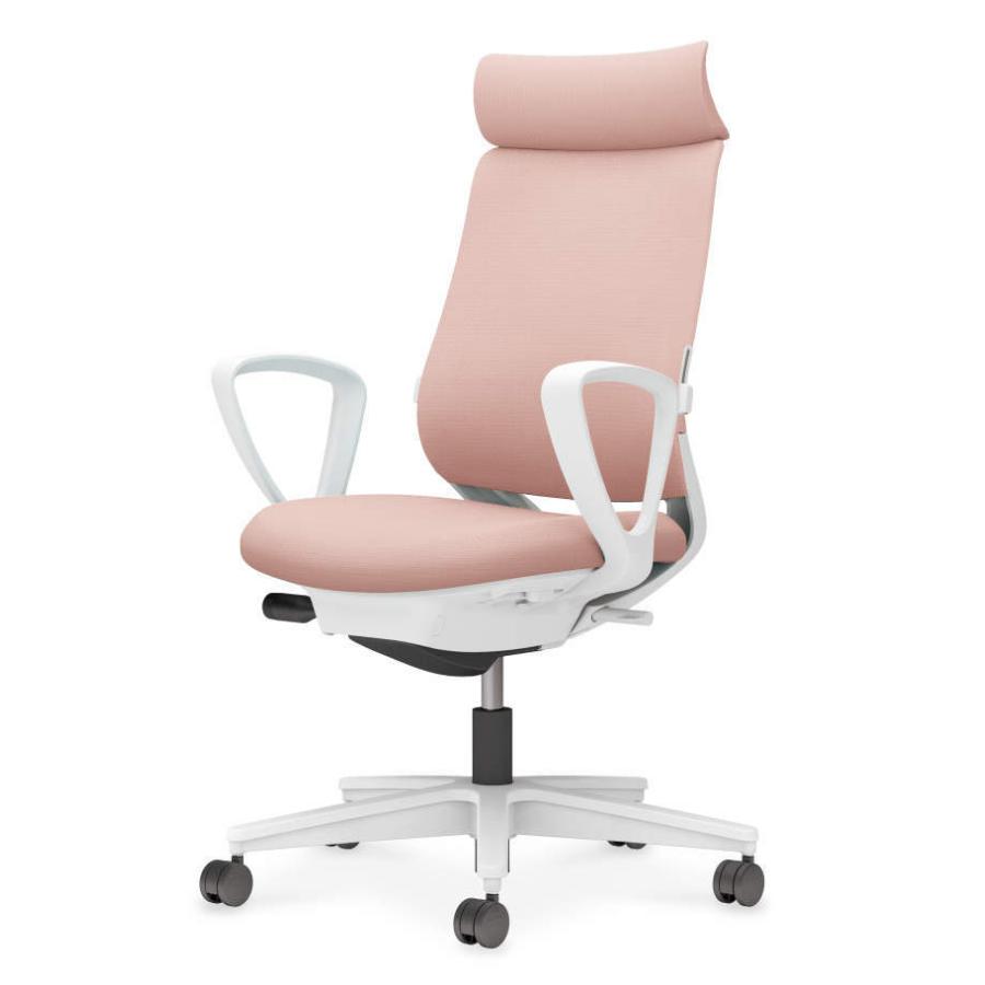 KOKUYO - コクヨ ミトラ2 C04-W352CW-E19G9G1 倶楽部肘 ランバーサポート有 背・座アッシュピンク 本体色（白） 脂脚(白) ファブリックタイプ ナイロン脚 据えつける込 オフィスチェア-オフィス家具-家具、インテリア