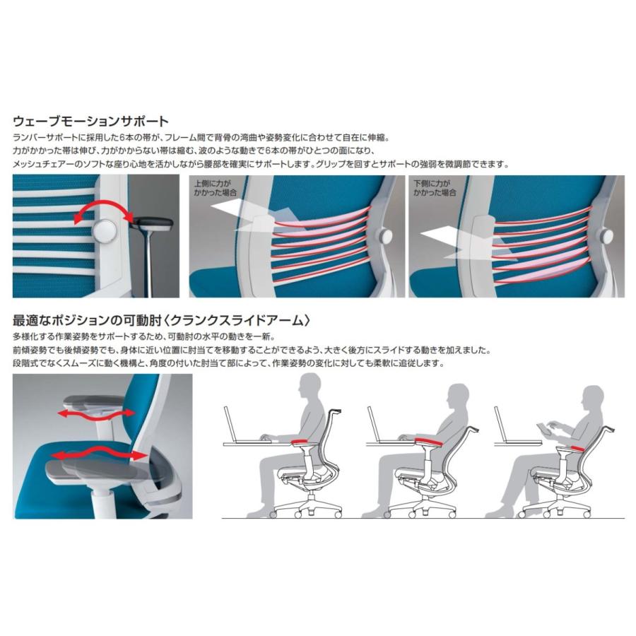 【配送のみ・お客様組立】コクヨ チェア ベゼル CR-A2835E6GMA8-VNN ヘッドレスト付き 可動肘 キャスター アルミポリッシュ脚_5