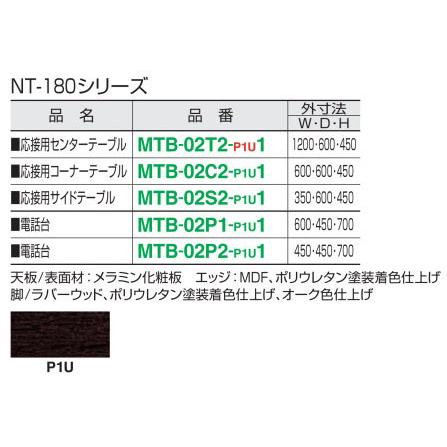 コクヨ NT-180 サイドテーブル P1U色 MTB-02S2-P1U1 天板・表面材メラミン化粧板 エッジMDF 脚ラバーウッド 外寸W350XD600XH450 設置込｜peeece｜03