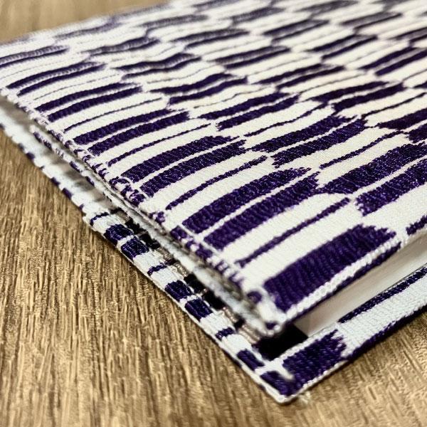 【数量限定販売】【選べるセット】西陣文具 染布ブックカバー矢絣 紫 wagara1 選べるメモ帳またはA６ノート付き 文庫本 手帳 メモ帳 京都 和雑貨 日本製 長角堂 |  | 04