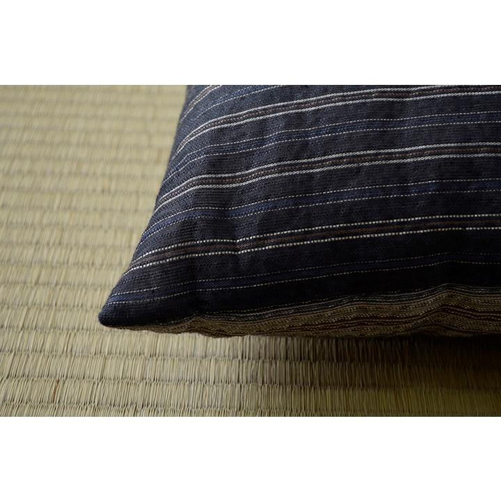 座布団 銘仙判 しじら 日本製 綿100% 和柄 ブラック/ブラウン 約55×59cm 5枚組の画像