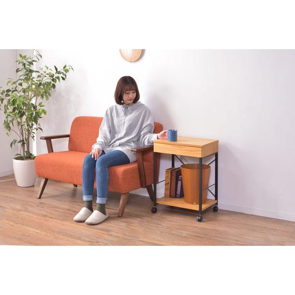 デスクワゴン END-330BK END-330NA ワゴン サイド マルチ サイドテーブル キャスター付き ストッパー シンプル おしゃれの画像