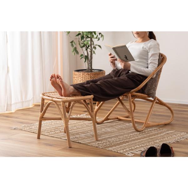 ラタンスツール GUY-261NA スツール ラタン 籐 円 丸 ラウンド サークル 天然ラタン リゾート アジアン 北欧 ナチュラル クッション 高さ36cm 直径42cm | 東谷 | 12