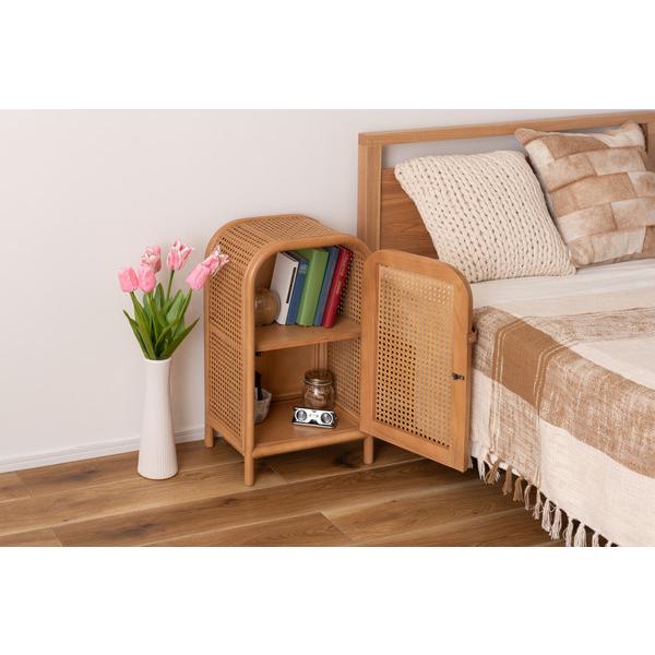 キャビネット GUY-931NA チェスト ラタン ミニキャビネット 小さめ 小さい かわいい 扉付き 2段 本棚 ベッドサイド コンパクト 韓国インテリア ミニ箪笥 収納 | 東谷 | 12