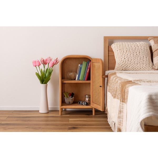 キャビネット GUY-931NA チェスト ラタン ミニキャビネット 小さめ 小さい かわいい 扉付き 2段 本棚 ベッドサイド コンパクト 韓国インテリア ミニ箪笥 収納 | 東谷 | 13