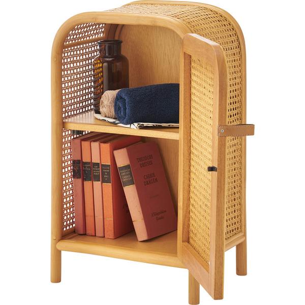 キャビネット GUY-931NA チェスト ラタン ミニキャビネット 小さめ 小さい かわいい 扉付き 2段 本棚 ベッドサイド コンパクト 韓国インテリア ミニ箪笥 収納 | 東谷 | 04