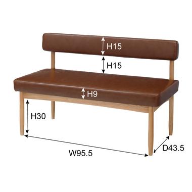 エコモ ソファ（HOC-151BR/ブラウン）2人掛け　アームレスソファ　ダイニングベンチ　合皮　レザー　北欧　インテリア　家具　おしゃれ｜peeeece｜05
