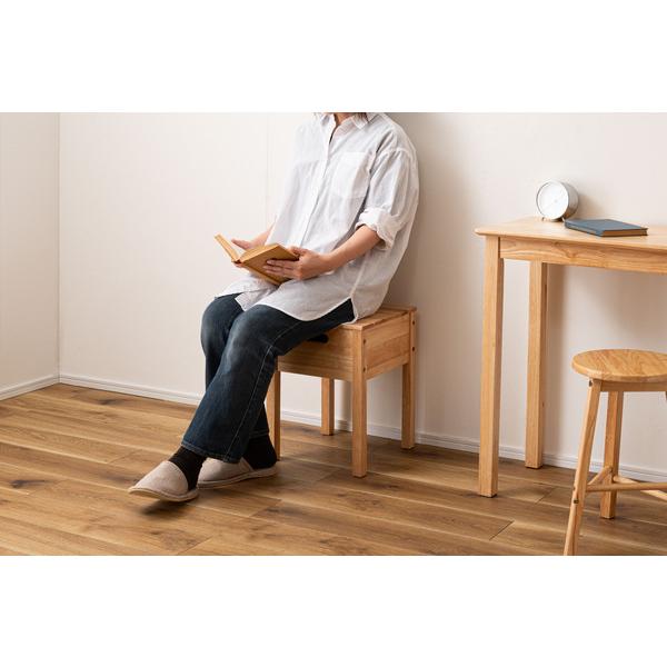 スツール HOW-004 1人用 HOW-003 おまとめ配送 東谷 Room Essence 収納付きスツール ナチュラル Size：32×32×43