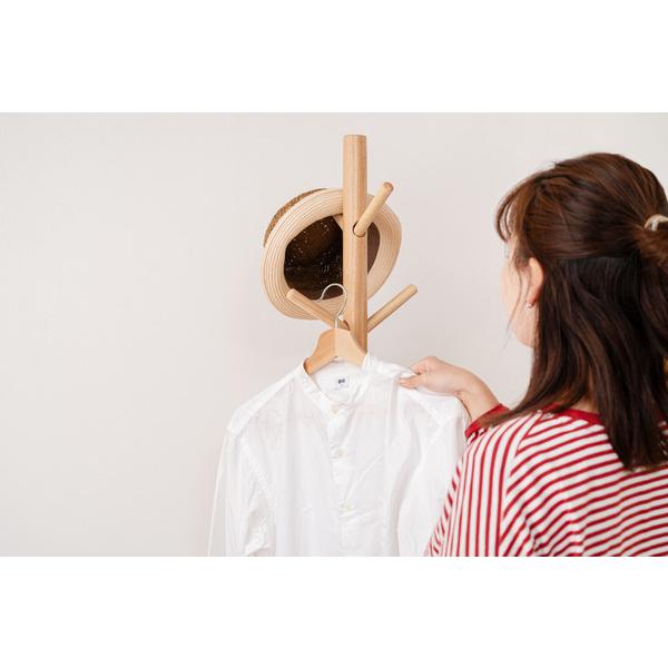 ポールハンガー HOW-007NA ハンガー 収納 コートハンガー 帽子 天然木 シンプル おしゃれ 北欧 韓国インテリア ナチュラル リビング 玄関 | 東谷 | 14