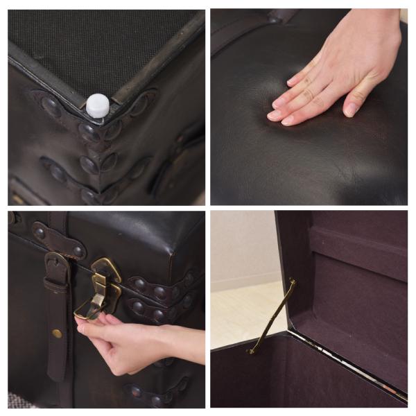 東谷 トランクセット IW-876 トランクスツール ヴィンテージ風 イス