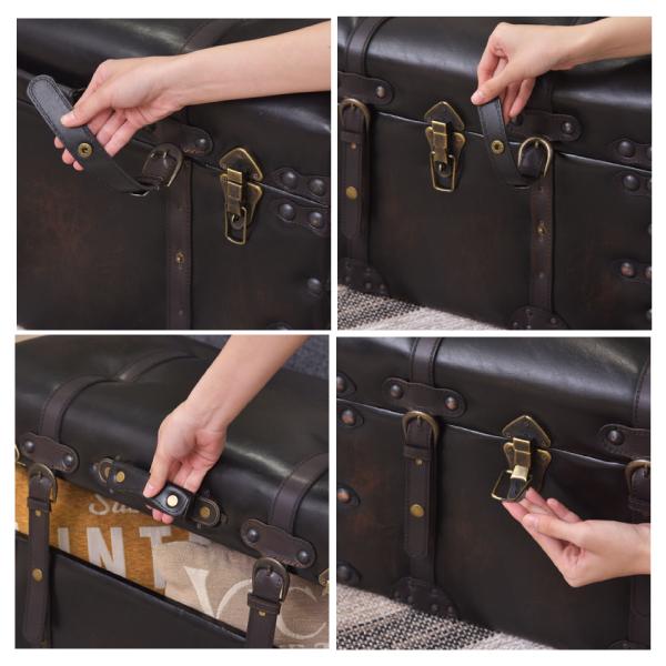 東谷 トランクセット IW-876 トランクスツール ヴィンテージ風 イス