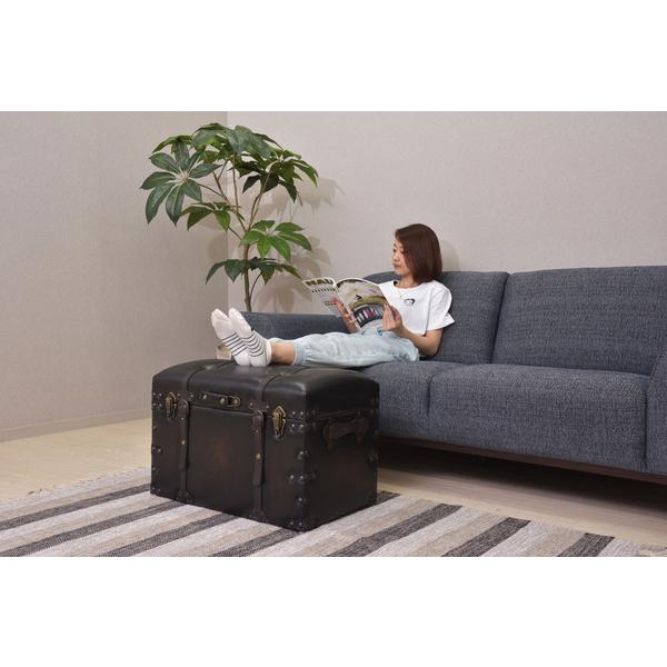 新品　トランク　スツール　セット IW-876 ブラック 楽天市場】東谷 トランク 収納ボックスセット ブラック IW-876 [ 収納