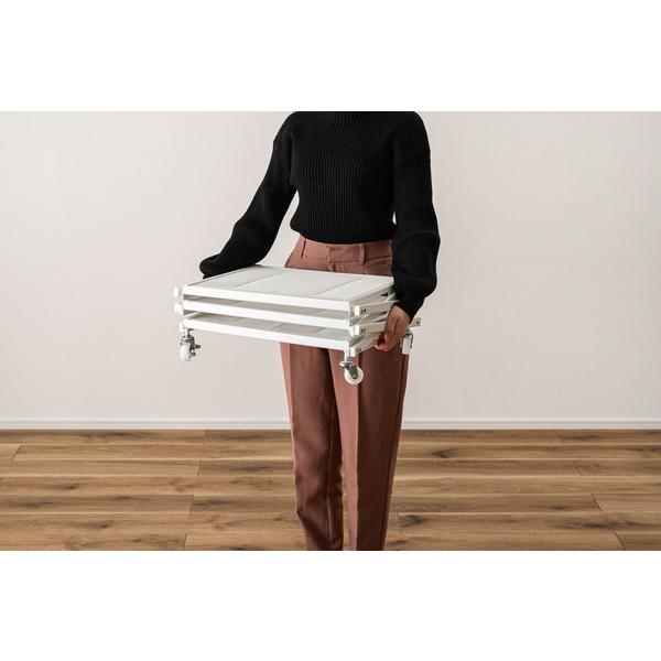 フォールディングラック LFS-56 ラック 折りたたみ フォールディングワゴン 収納棚 キャスター ストッパー付き 高さ調整 3段 コンパクト 折りたたみ 収納 | 東谷 | 15