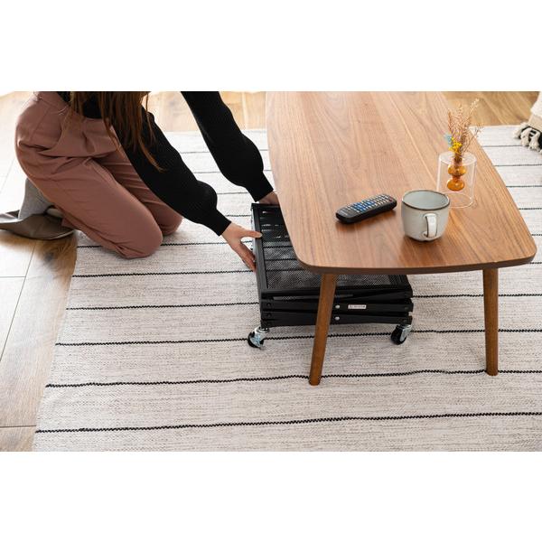 フォールディングラック LFS-56 ラック 折りたたみ フォールディングワゴン 収納棚 キャスター ストッパー付き 高さ調整 3段 コンパクト 折りたたみ 収納 | 東谷 | 08