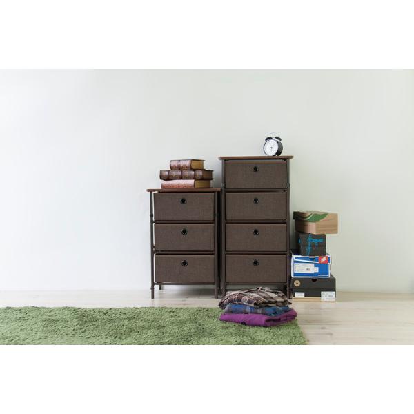 簡易組立　チェスト 3Ｄ	LFS-701GY/LFS-701BR 東谷 チェスト 3段 LFS-701BR LFS-701GY 組立 簡単 折りたたみ