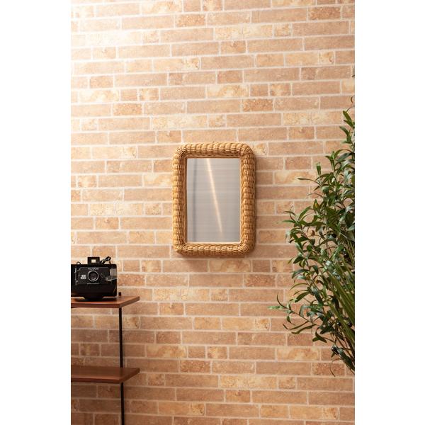 東谷 ミラー MR-719 鏡 姿見 壁掛け ウォールミラー 角型 四角 ラタン