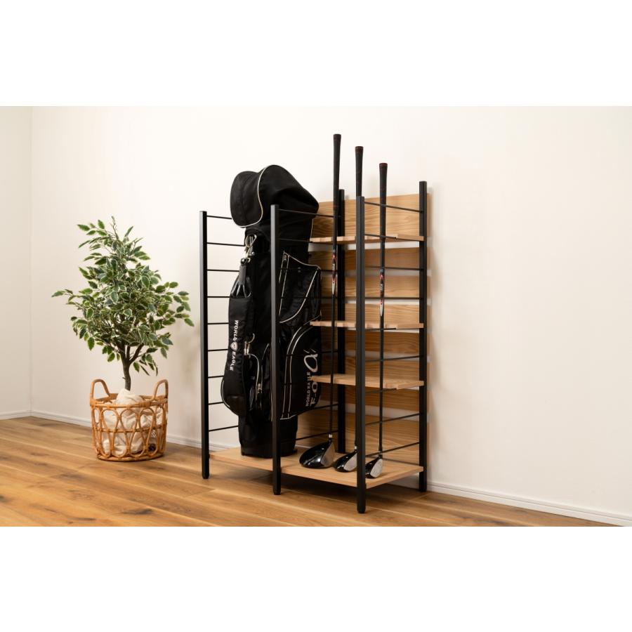 ☆ ゴルフラック OM-01BK ゴルフ クラブスタンド ディスプレイ 収納 省スペース 大容量 北欧 ラック シェルフ クラブホルダー 釣り竿 ロットスタンド アウトドア | 東谷 | 10