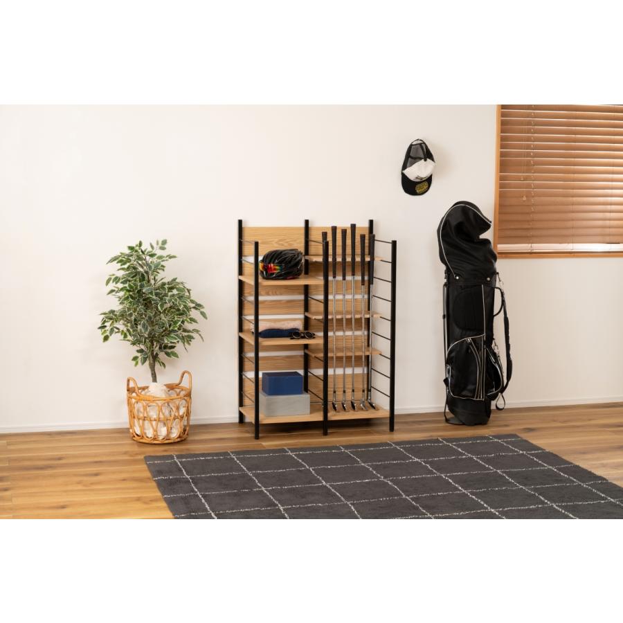 ☆ ゴルフラック OM-01BK ゴルフ クラブスタンド ディスプレイ 収納 省スペース 大容量 北欧 ラック シェルフ クラブホルダー 釣り竿 ロットスタンド アウトドア | 東谷 | 12