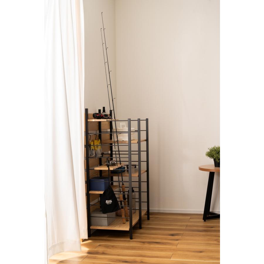 ☆ ゴルフラック OM-01BK ゴルフ クラブスタンド ディスプレイ 収納 省スペース 大容量 北欧 ラック シェルフ クラブホルダー 釣り竿 ロットスタンド アウトドア | 東谷 | 15