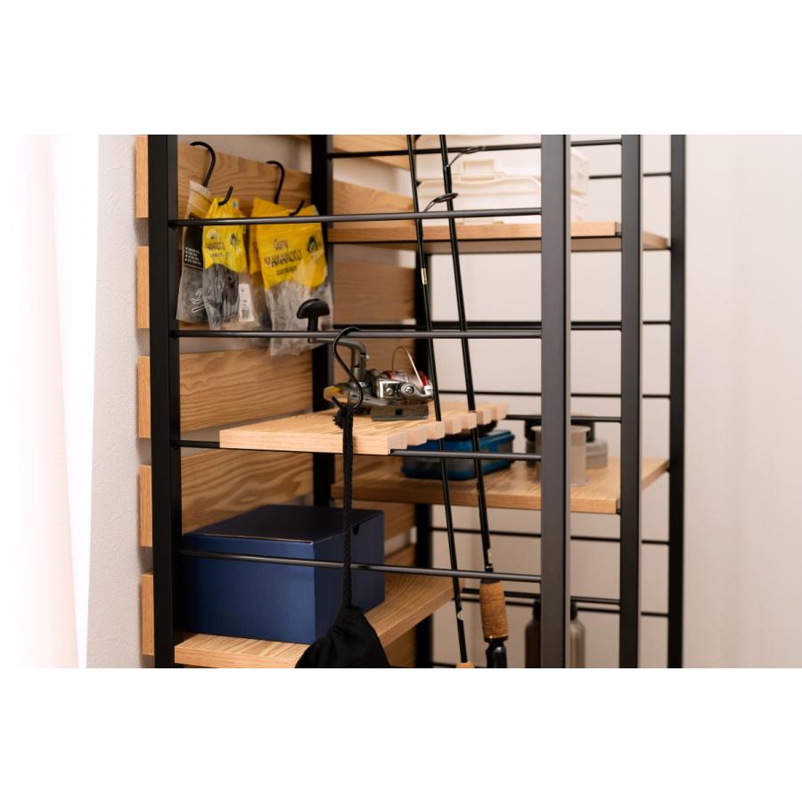 ☆ ゴルフラック OM-01BK ゴルフ クラブスタンド ディスプレイ 収納 省スペース 大容量 北欧 ラック シェルフ クラブホルダー 釣り竿 ロットスタンド アウトドア | 東谷 | 17