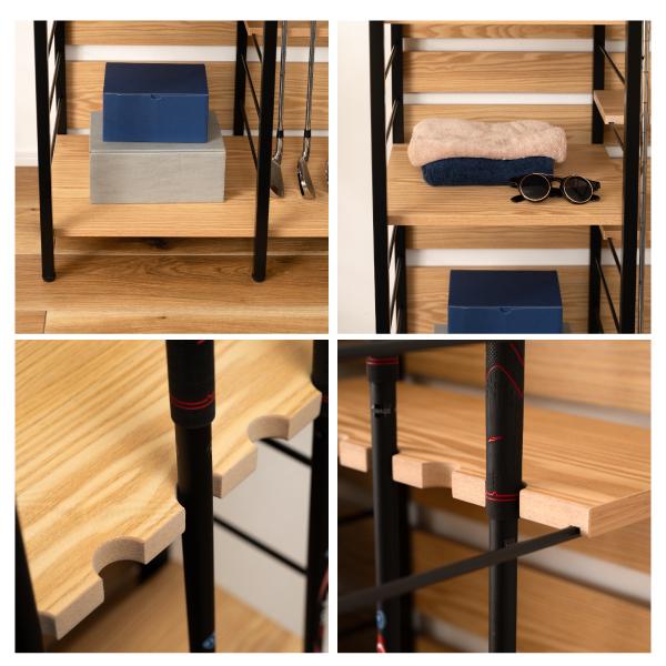 ☆ ゴルフラック OM-01BK ゴルフ クラブスタンド ディスプレイ 収納 省スペース 大容量 北欧 ラック シェルフ クラブホルダー 釣り竿 ロットスタンド アウトドア | 東谷 | 19