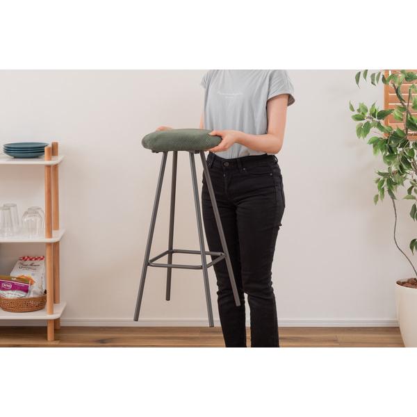 ハイスツール PC-18 スツール 椅子 イス いす おしゃれ コーデュロイ スチール 軽量 軽い 丸型 円形 カウンタースツール ラウンド チェア モダン コーデュロイ | 東谷 | 14