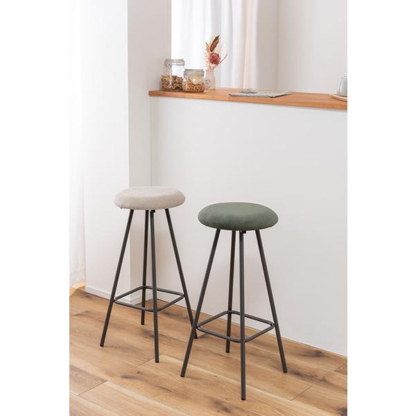 ハイスツール PC-18 スツール 椅子 イス いす おしゃれ コーデュロイ スチール 軽量 軽い 丸型 円形 カウンタースツール ラウンド チェア モダン コーデュロイ | 東谷 | 06