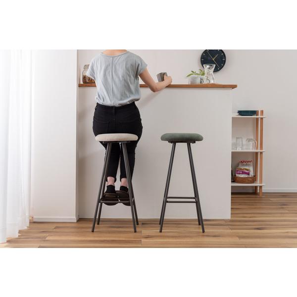 ハイスツール PC-18 スツール 椅子 イス いす おしゃれ コーデュロイ スチール 軽量 軽い 丸型 円形 カウンタースツール ラウンド チェア モダン コーデュロイ | 東谷 | 08