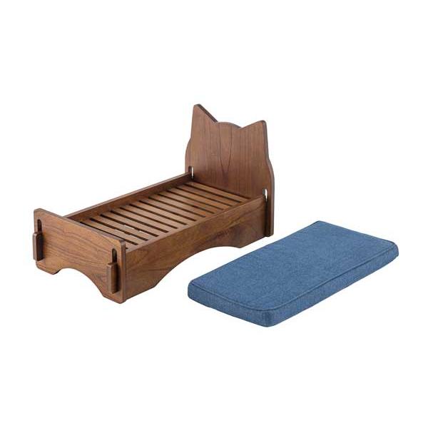 ペットベット PET-69WH PET-69BR 犬 猫 ドッグ キャット かわいい おしゃれ シンプル デニム 猫モチーフ マットレス ペット用の画像