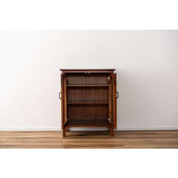 キャビネット PM-322 飾り棚 収納家具 アーチデザイン アーチ扉 アーチ ミンディ材 天然木 アンティーク 小さめ 黒アイアン 収納 扉付き 棚付き ガラス扉 | 東谷 | 11